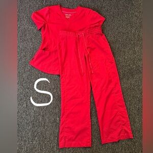 Red Purple Label Scrub Set